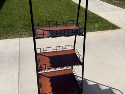 4-Tier Industrial Metal & Wood Ladder Bookshelf