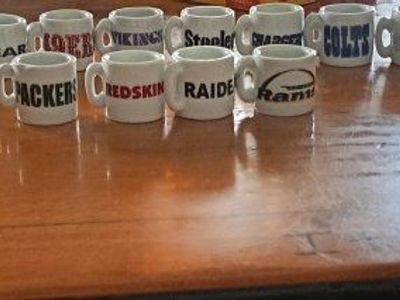 Vintage NFL Team Mini Mug Shot Glass Collection Set