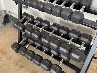 Complete Home Gym Dumbbell Set – 7.5 to 65 lbs + Rack, Bench & Boxes