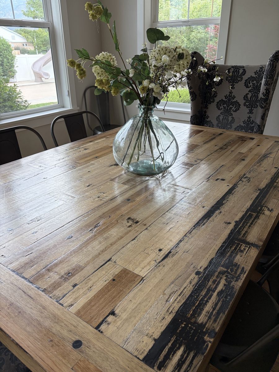 Industrial farmhouse table 75”x51”