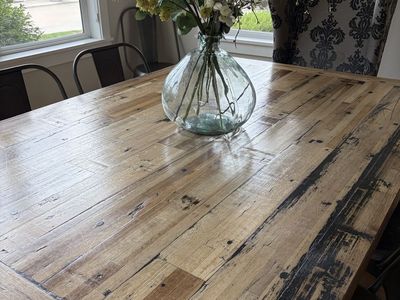 Industrial farmhouse table 75”x51”
