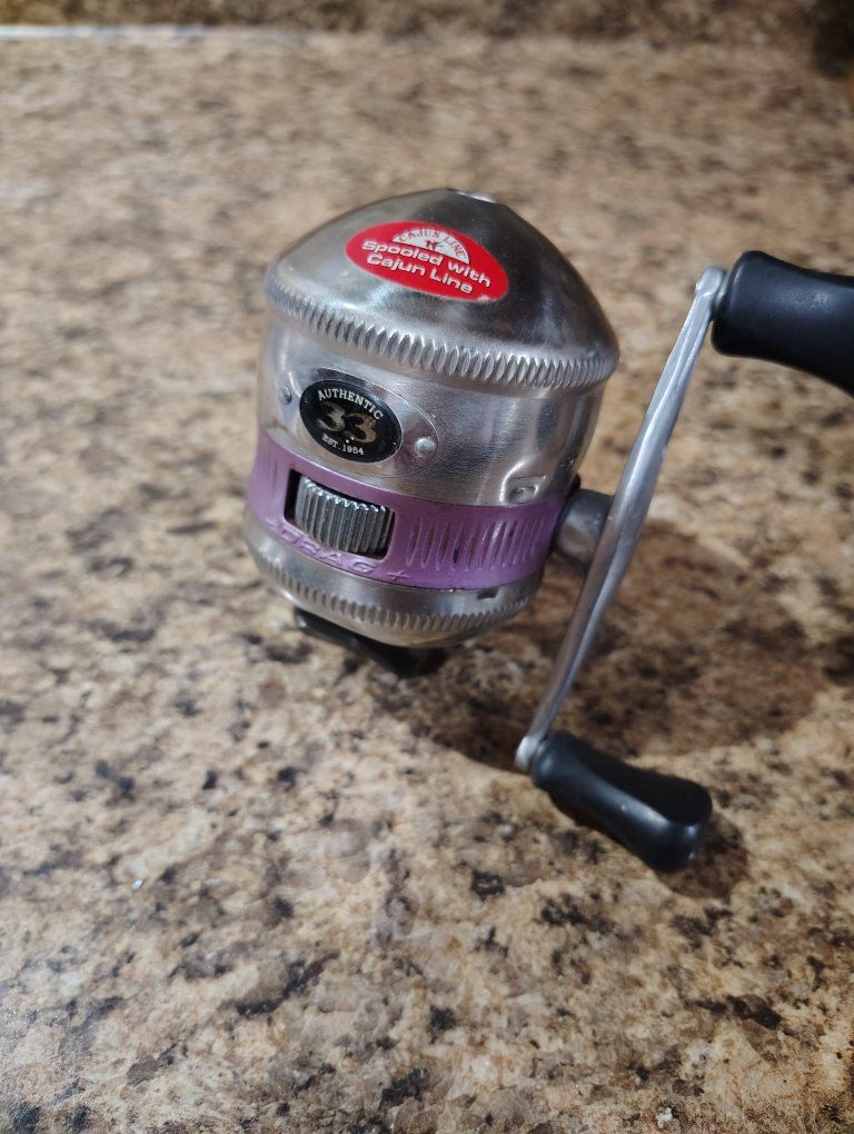 Zebco 33 AUTHENTIC Spincast Fishing Reel - Spooled with Cajun Line, Vintage Made in USA