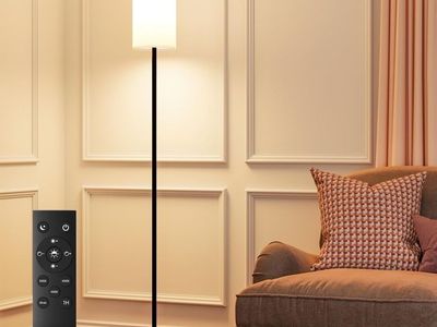 Modern Dimmable LED Floor Lamp with Remote Control & Foot Switch - Adjustable Color Temperature