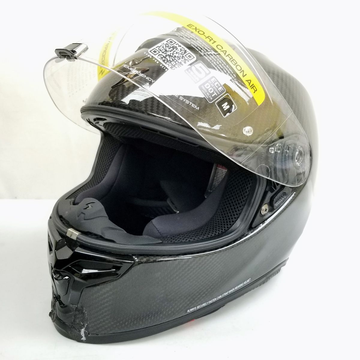 Scorpion Exo Exo-R1 Air Full Face Helmet Carbon Gloss Black MEDIUM (75-1362M-L-R8-S4)