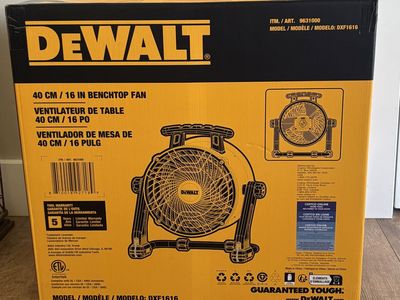 NEW DeWalt 16 inch 3-Speed Benchtop and Hanging Drum Fan