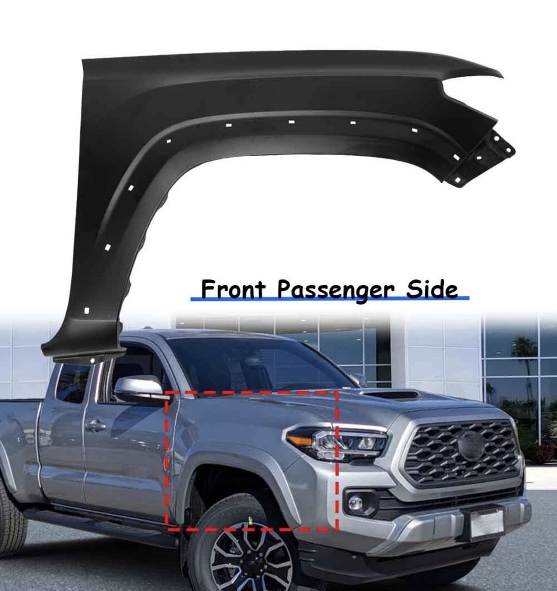 Fender For 2016-2023 Toyota Tacoma Front Passenger Side Primed Steel 5381104120