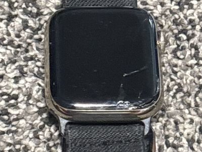 Apple Watch Series 4 44mm Stainless Steel GPS + Cellular - Black Sport Band