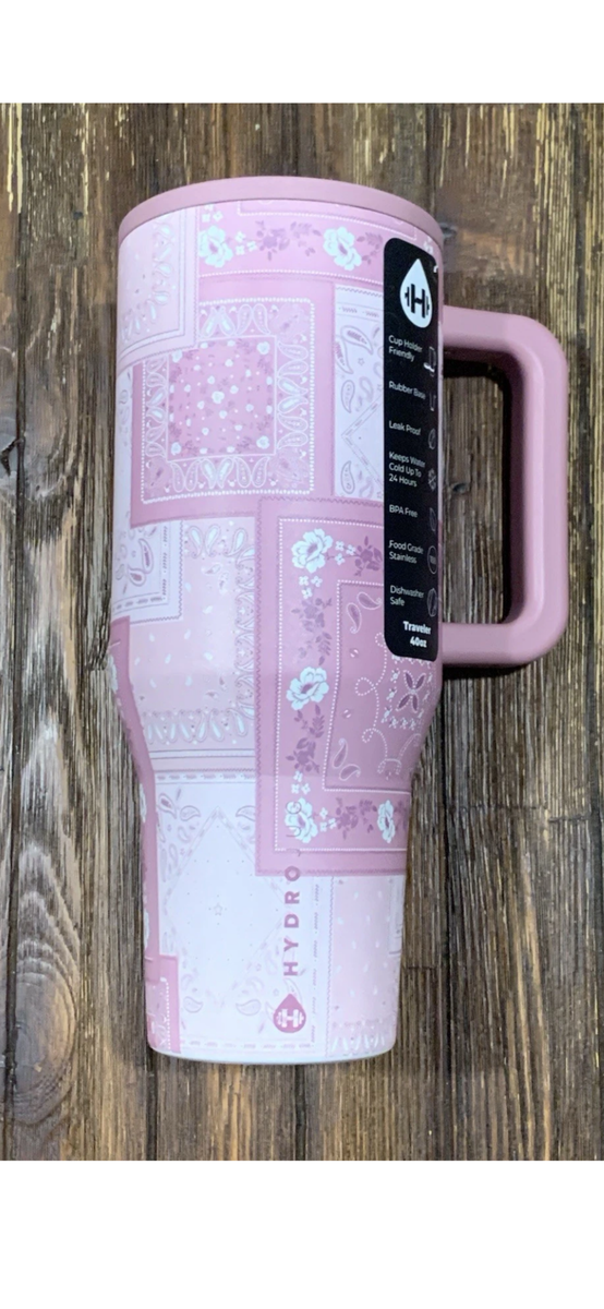 Hydrojug Pink White Bandana Print 40 Ounce Traveler NWT