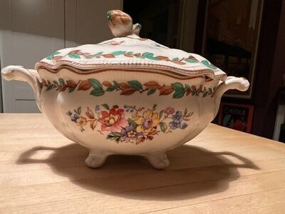 Vintage floral gravy dish
