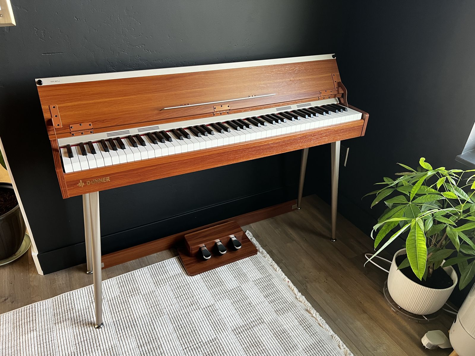Donner DDP-80 PLUS Digital Piano with Semi-open Cover plus stool and sustain pedal