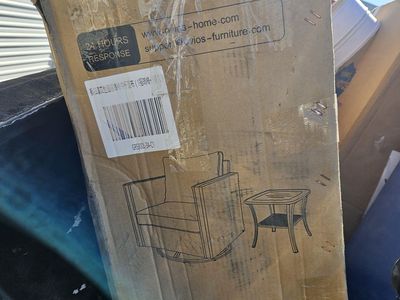 Ovios Patio Furniture Set - One Swivel Chair and One Table (Box 1)