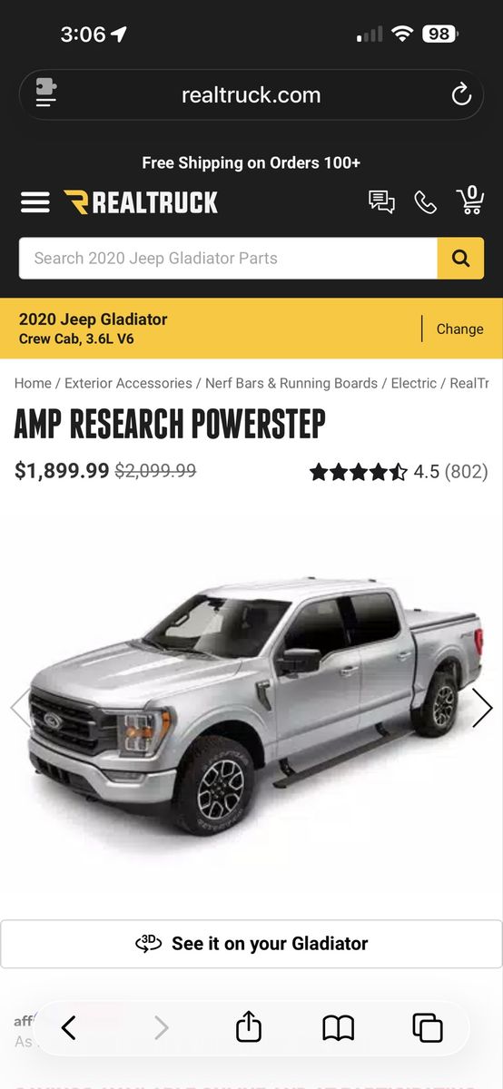 AMP power step for Jeep Gladiator brand new