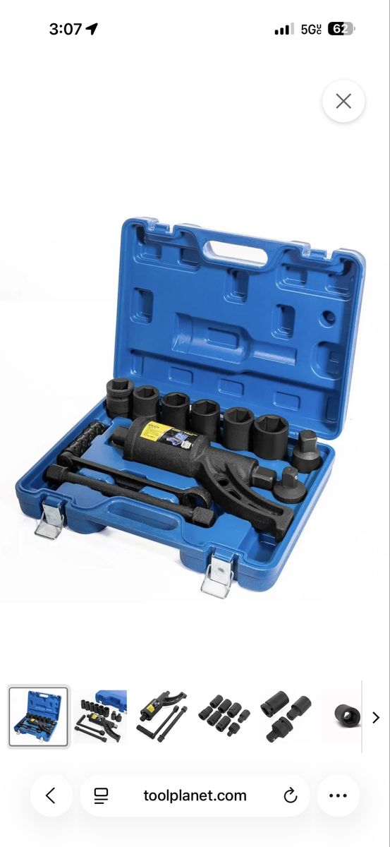 Heavy Duty 1" Torque Wrench Lug Nut Set w/8PCS CR-V Sockets, Carrying Case
