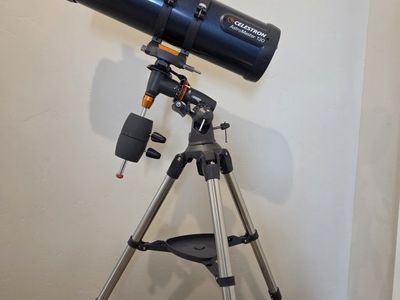 Celestron AstroMaster 130EQ Telescope Newtonian Reflector with Tripod & Box