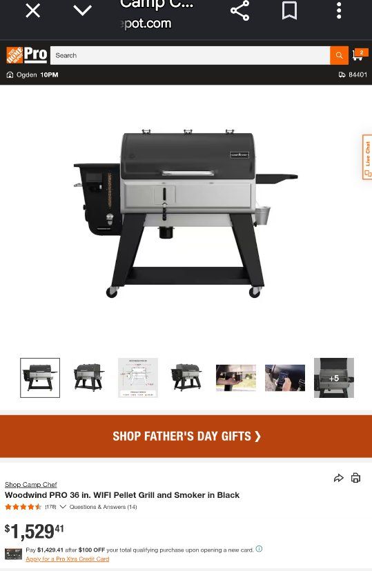 Camp Chef Woodwind Pro 36 in. WiFi Pellet Grill Smoker
