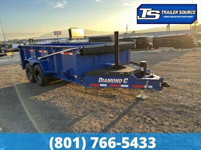 7x14 Diamond C LPT 207 Dump Trailer - 32" Sides - 15.5K GVWR - 14 Ply Tires, Long Arm Tarp