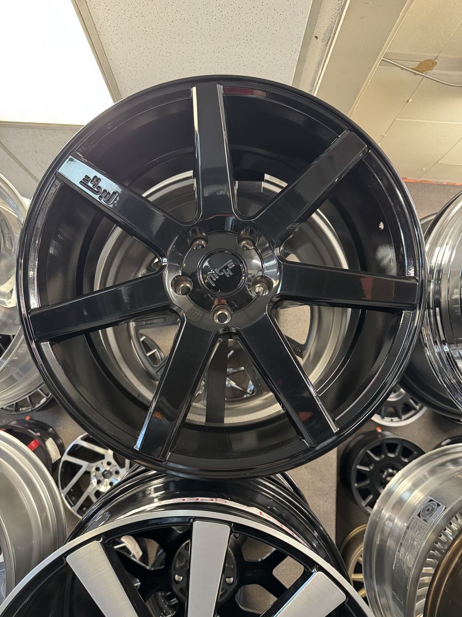 NICHE 20x9 glossy black lug pattern 5x120 offset +35mm brand new set of 4 wheels