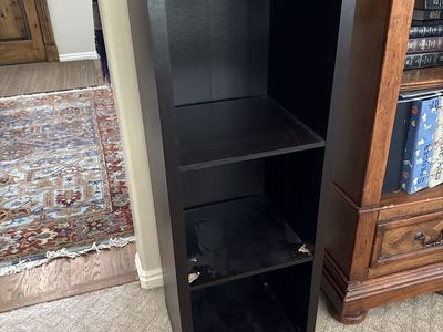 Black 3-Tier Cubby Storage Shelf - 18"W x 42"H x 13"D - Functional with Wear