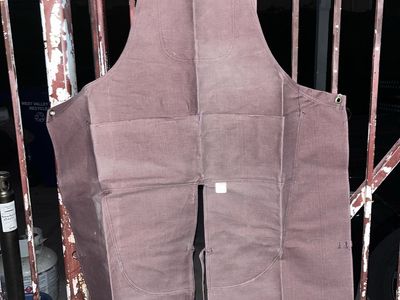 Heavy Duty Brown Canvas Work Apron Split Leg Welding Shop Apron