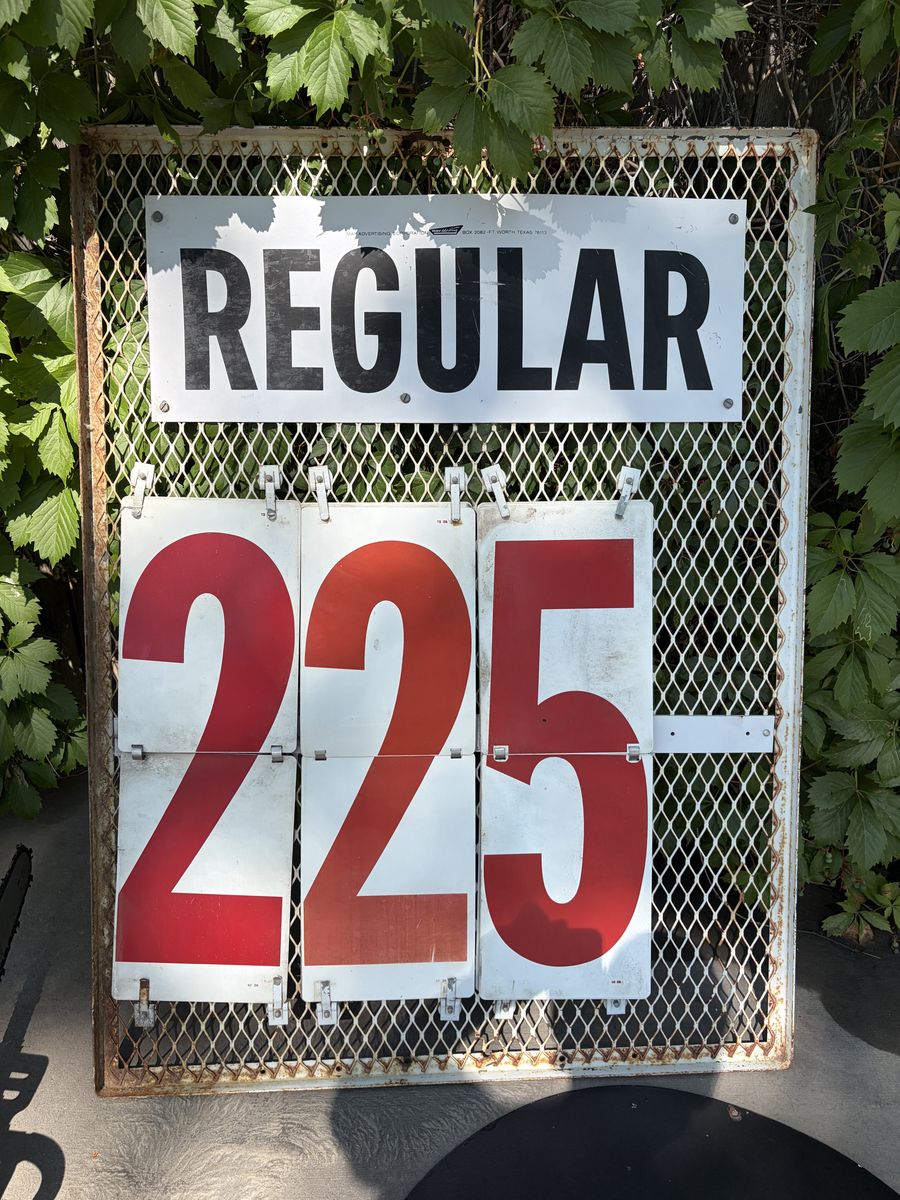 Vintage Gas Station Service Pricing Sign NICE!!!!!