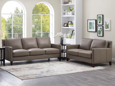 LABOR DAY SALE — WEST PARK 2-PIECE LEATHER SET — SOFA + LOVESEAT — ONLY $1,799!