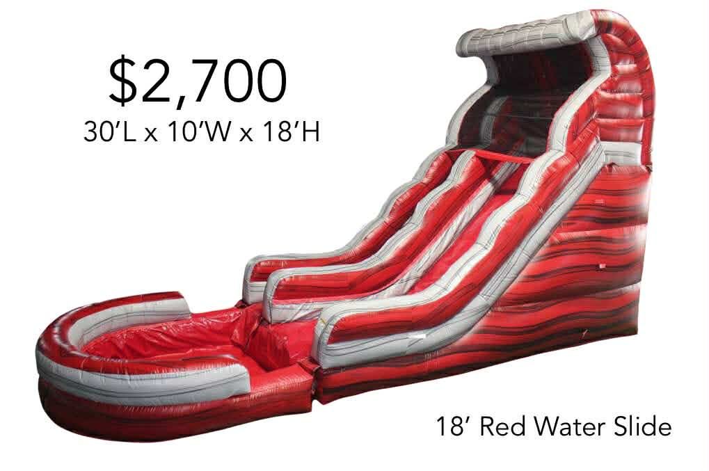 NEW 18’ Red Waterslide Commercial Inflatable Waterslide