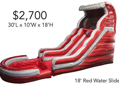 NEW 18’ Red Waterslide Commercial Inflatable Waterslide