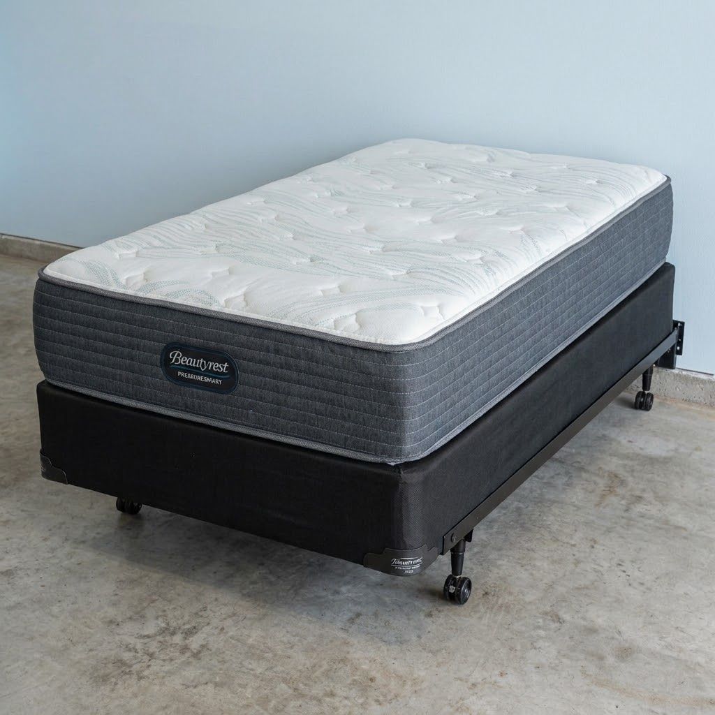 Beautyrest Pressuresmart Twin Mattress with Box Spring and Metal Frame