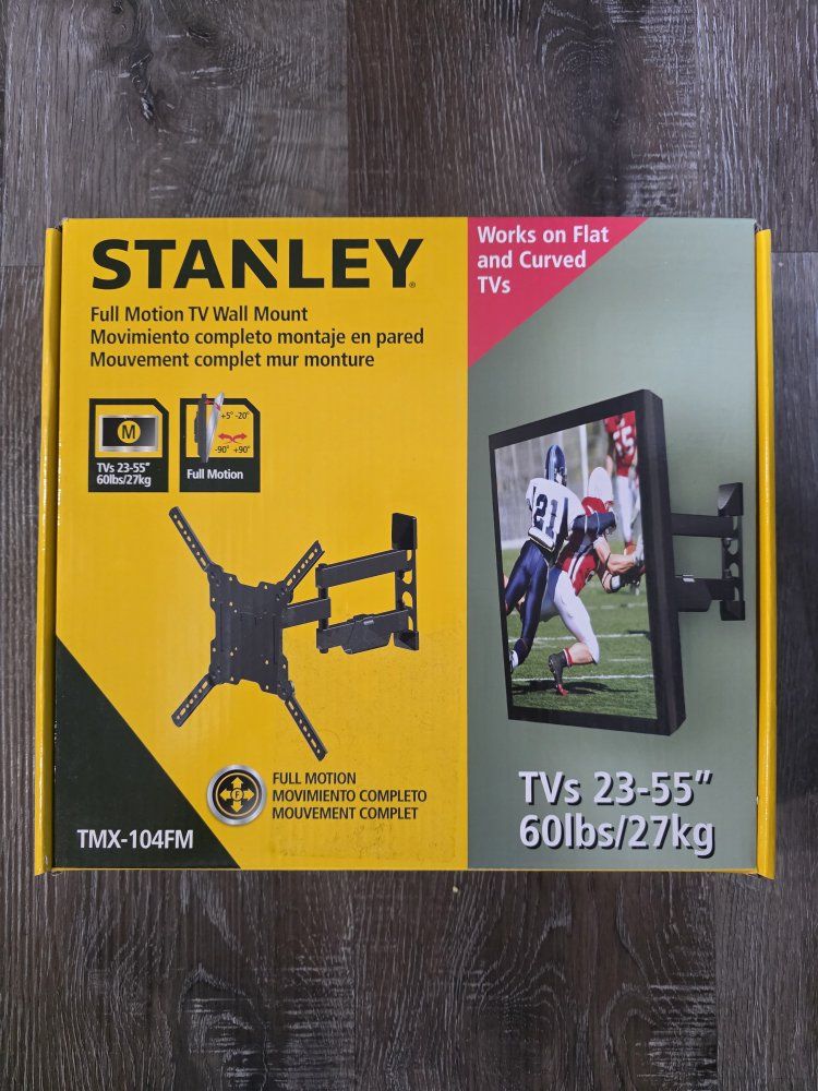 Stanley TMX-104FM Full Motion TV Wall Mount for 23-55" TVs, up to 60lbs