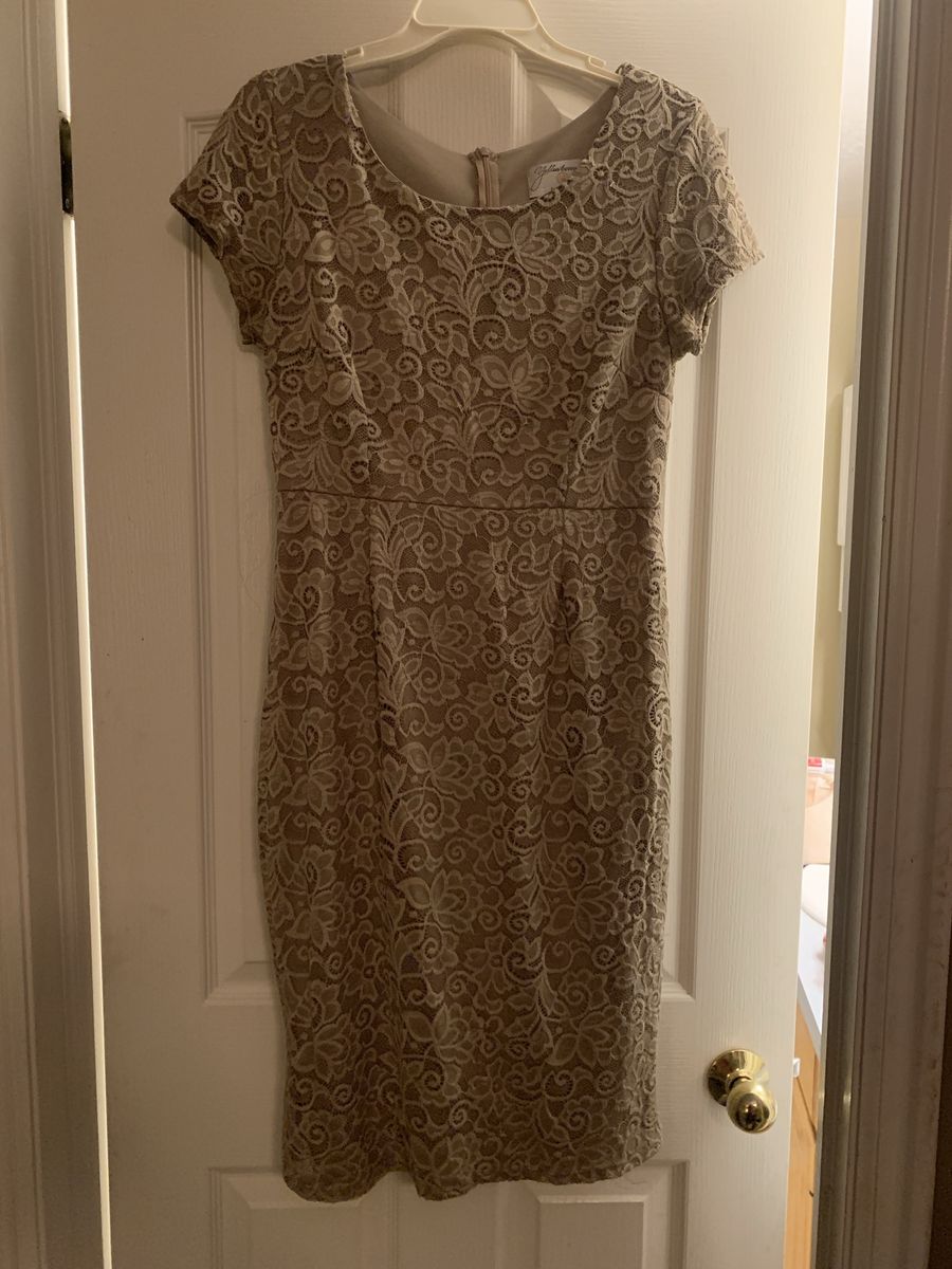 Mikarose Beige Lace Cap Sleeve Cocktail Dress - Women's Size Large - New with Tags