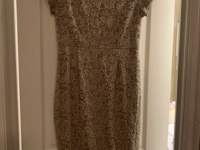 Mikarose Beige Lace Cap Sleeve Cocktail Dress - Women's Size Large - New with Tags