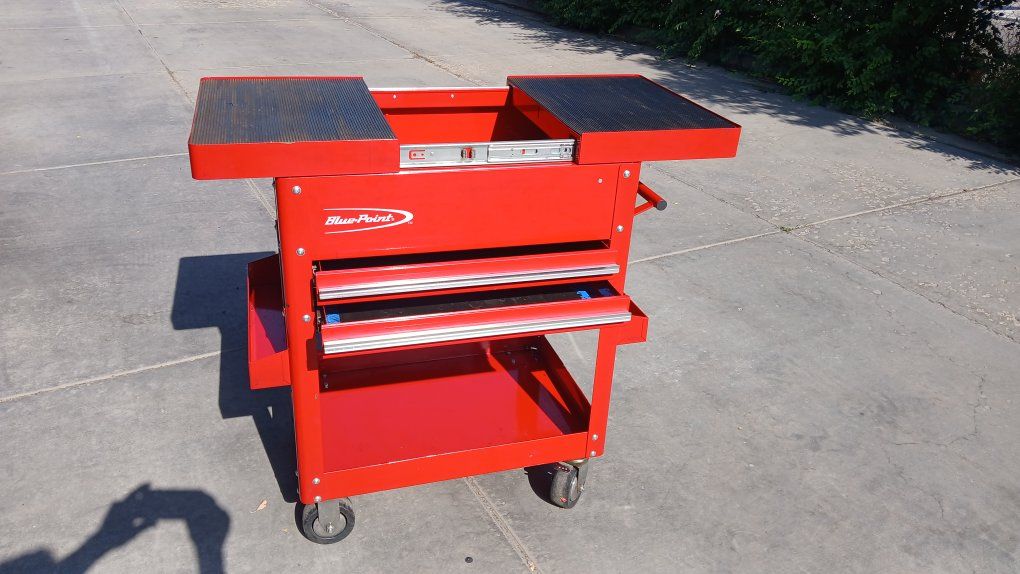 Blue-Point KRBCSST Red 3-Drawer Tool Cart Service Trolley with Locking Top and Casters