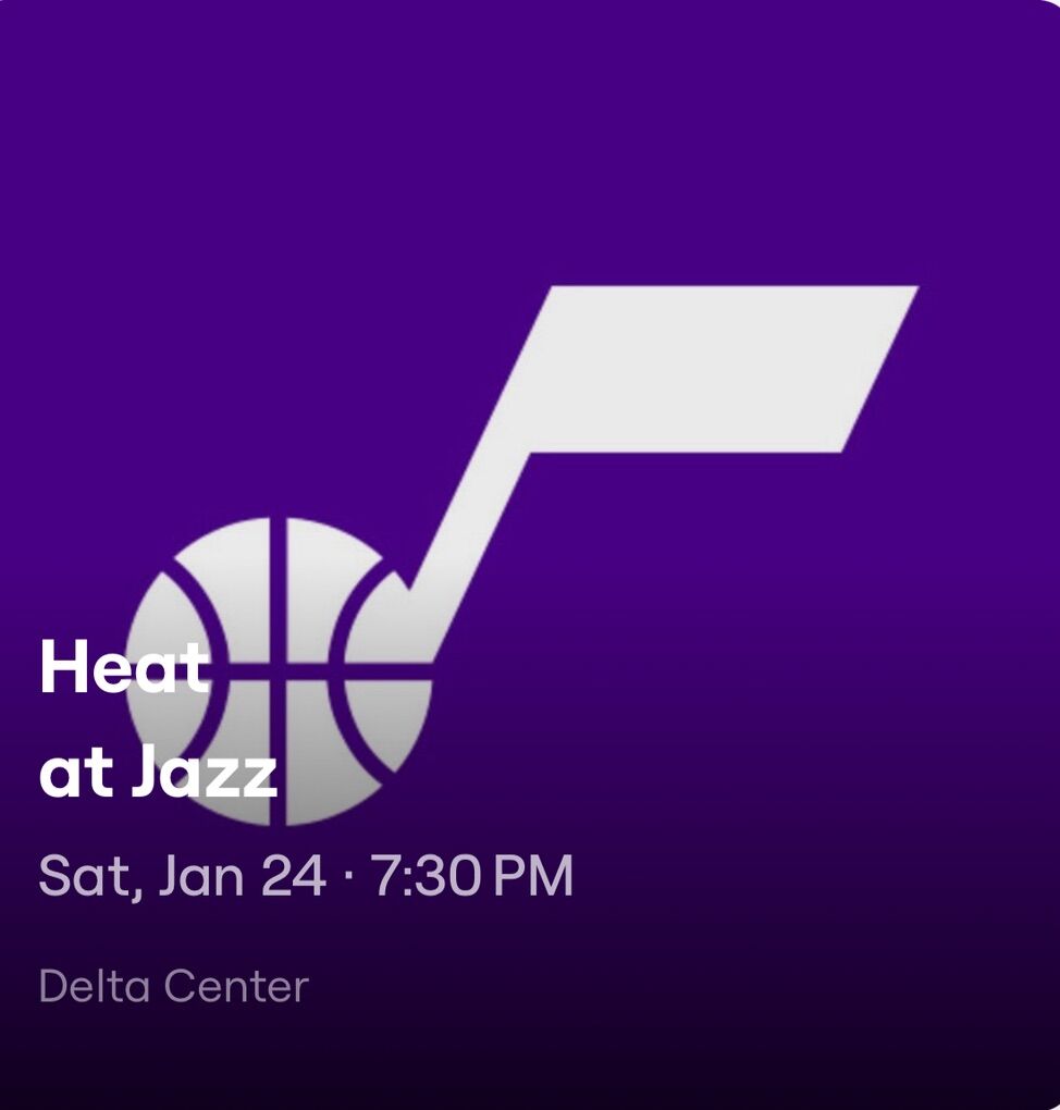 1-8 Aísle Utah Jazz Miami Heat MIA Tickets Tix