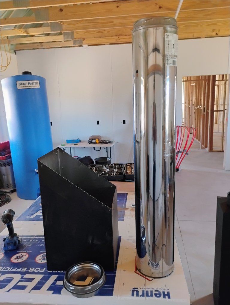2 Selkirk double wall chimney pipe. 4 ft long. one 8 inch and one6 inch, never used.
