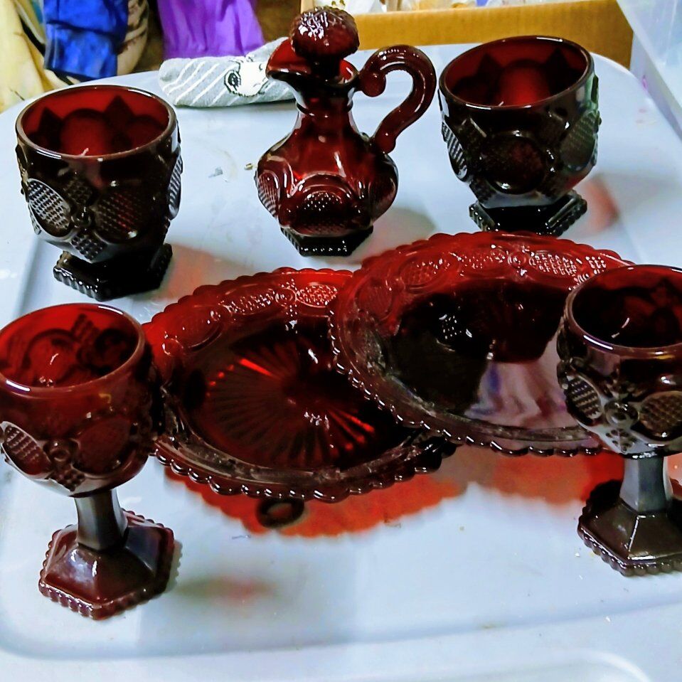 ruby red vintage glassware