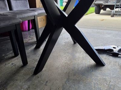 Glass top table with 4 chairs.