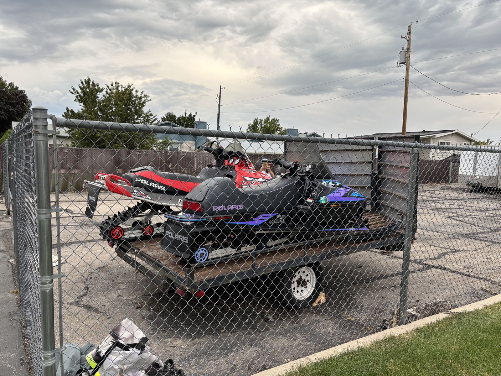 Snowmobiles and trailer for sale