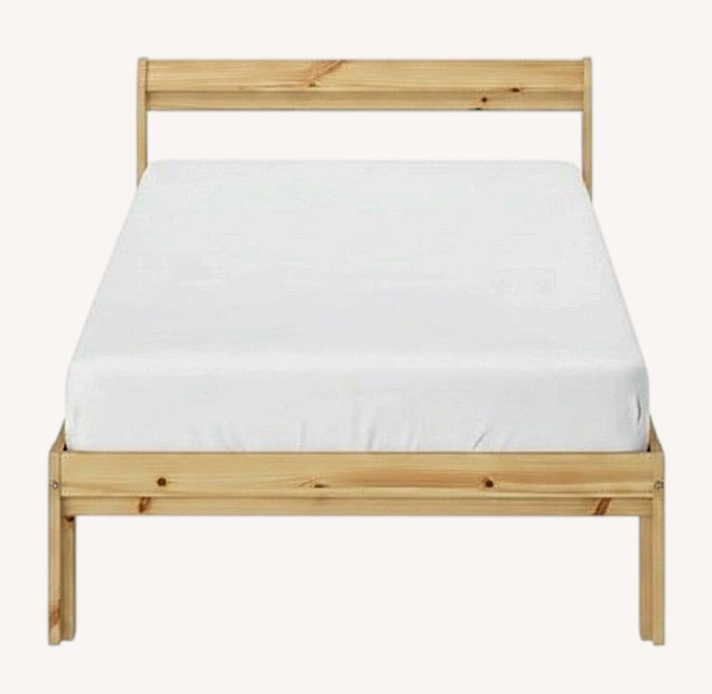 Wood Bed IKEA Frame and Mattress