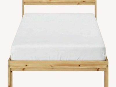 Wood Bed IKEA Frame and Mattress