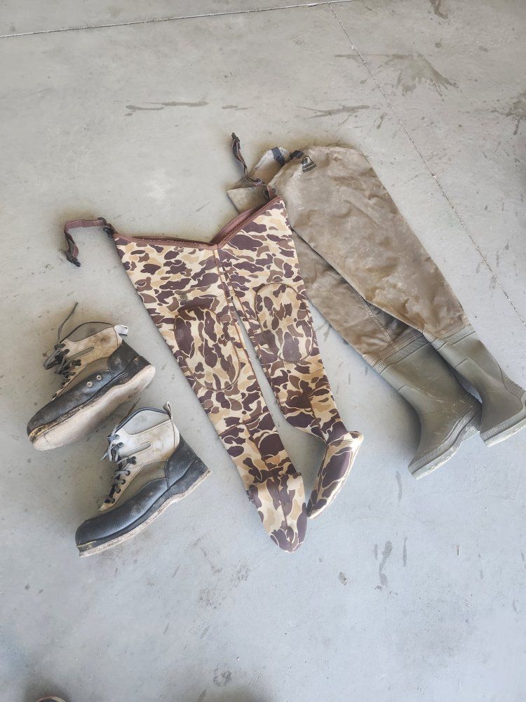 Pro Line Felt Sole Wading Boots Size 10 Camo Waders Lot