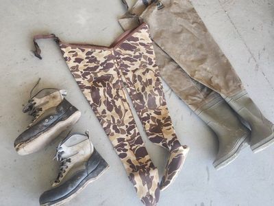 Pro Line Felt Sole Wading Boots Size 10 Camo Waders Lot