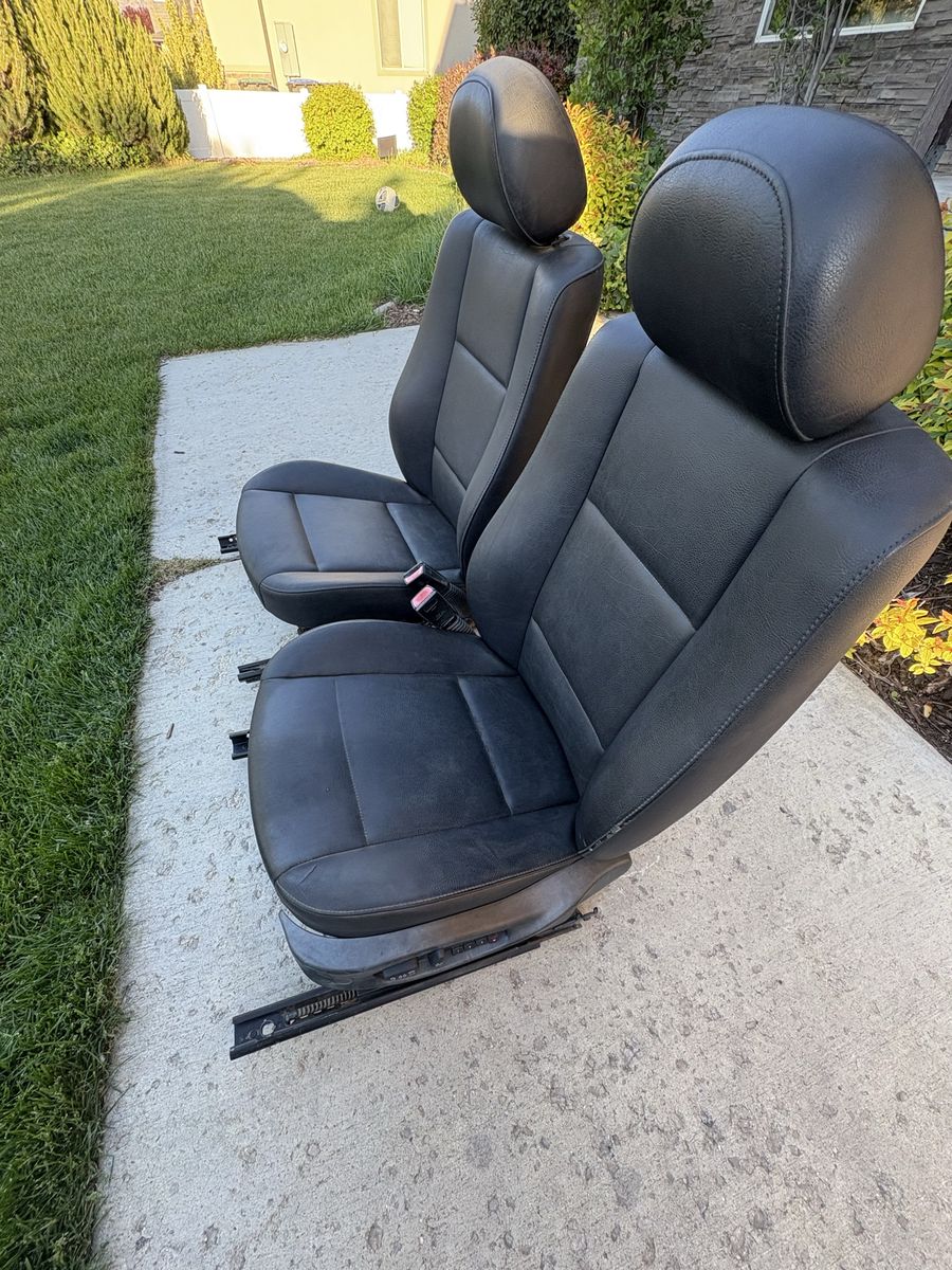 BMW E46 black leather seats
