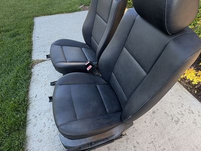 BMW E46 black leather seats