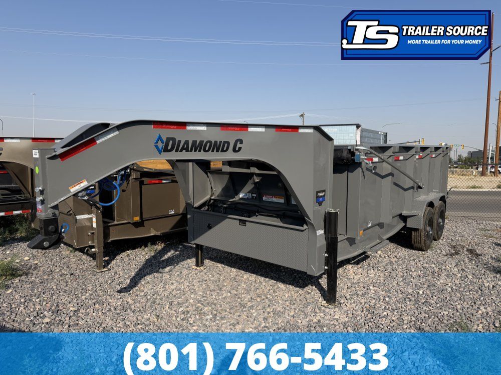 7x16 Diamond C LPT-GN 210 Gooseneck Dump Trailer - 44" Sides - 23K GVWR - Hydraulic Jack(s)