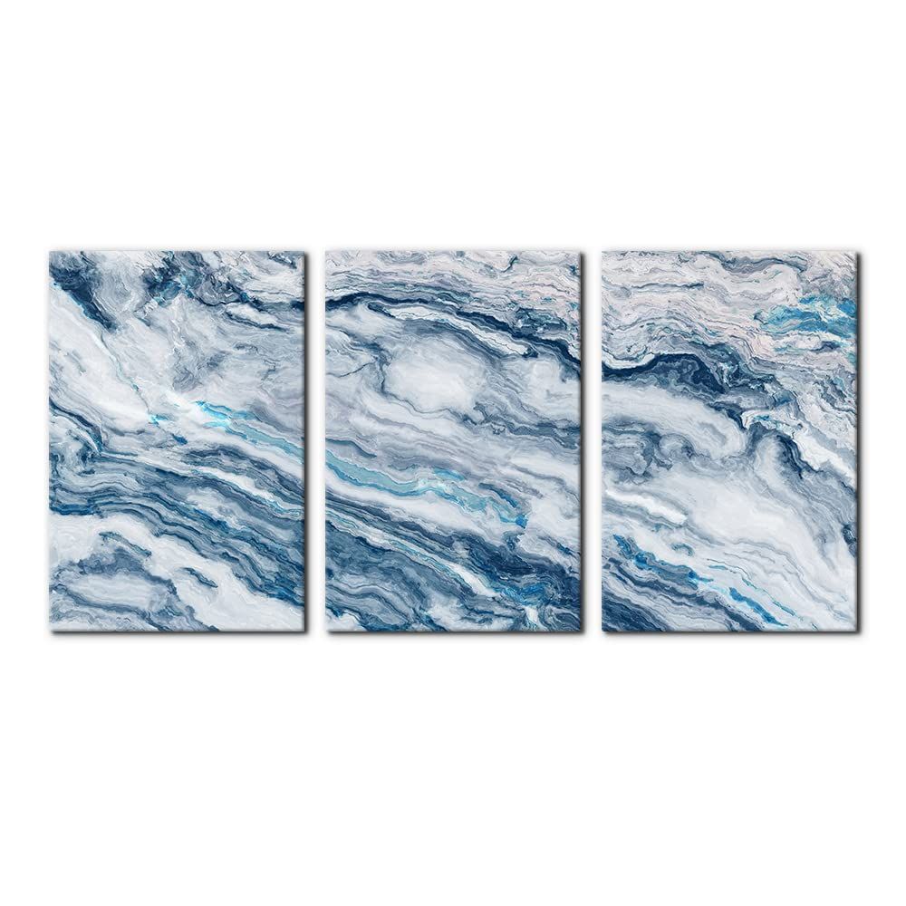 New Abstract Wall Art Bedroom Wall Décor 3 Piece Blue Beach Ocean Picture Coastal Theme