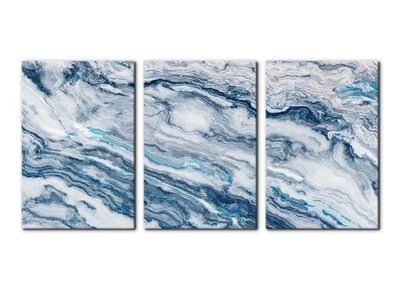 New Abstract Wall Art Bedroom Wall Décor 3 Piece Blue Beach Ocean Picture Coastal Theme