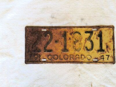 colorado license plate 1947