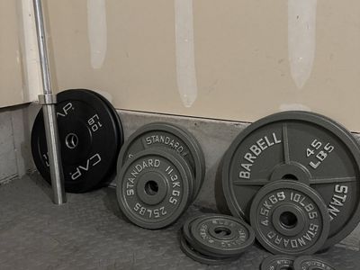 Cap Barbell Bar and Standard Weight Plates Set
