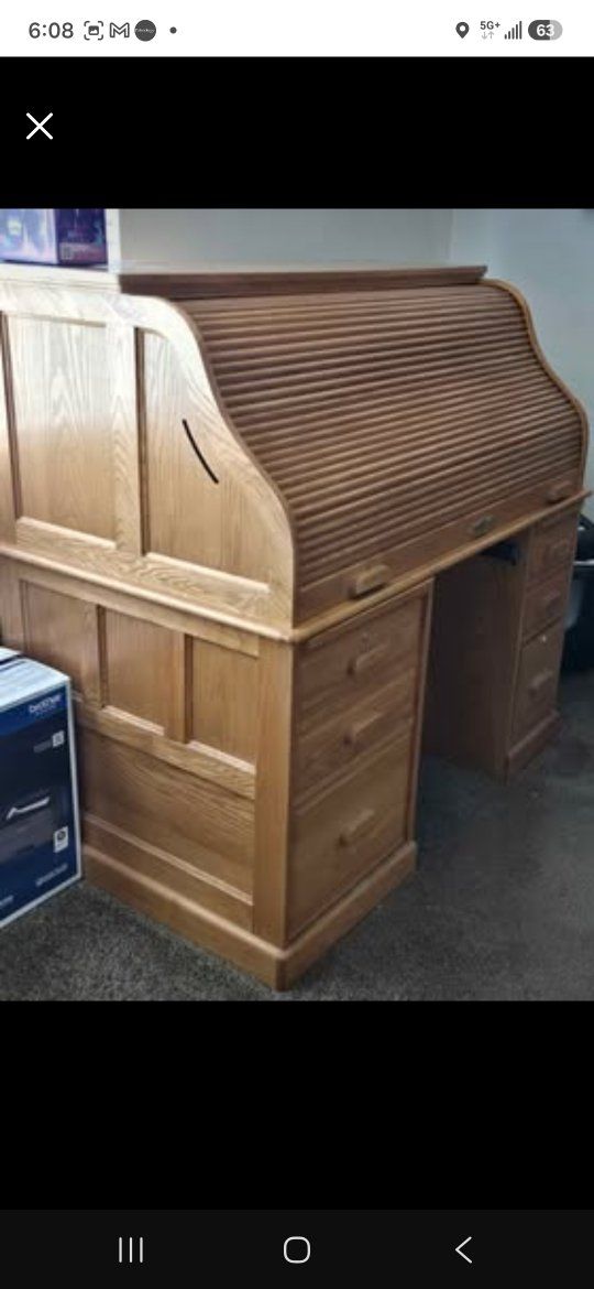 Roll-top desk - lots of cubby storage