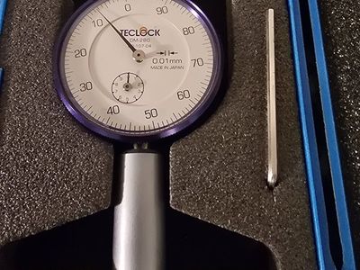 Teclock DM-280 Dial Depth Gauge 0.01mm Made in Japan with Case